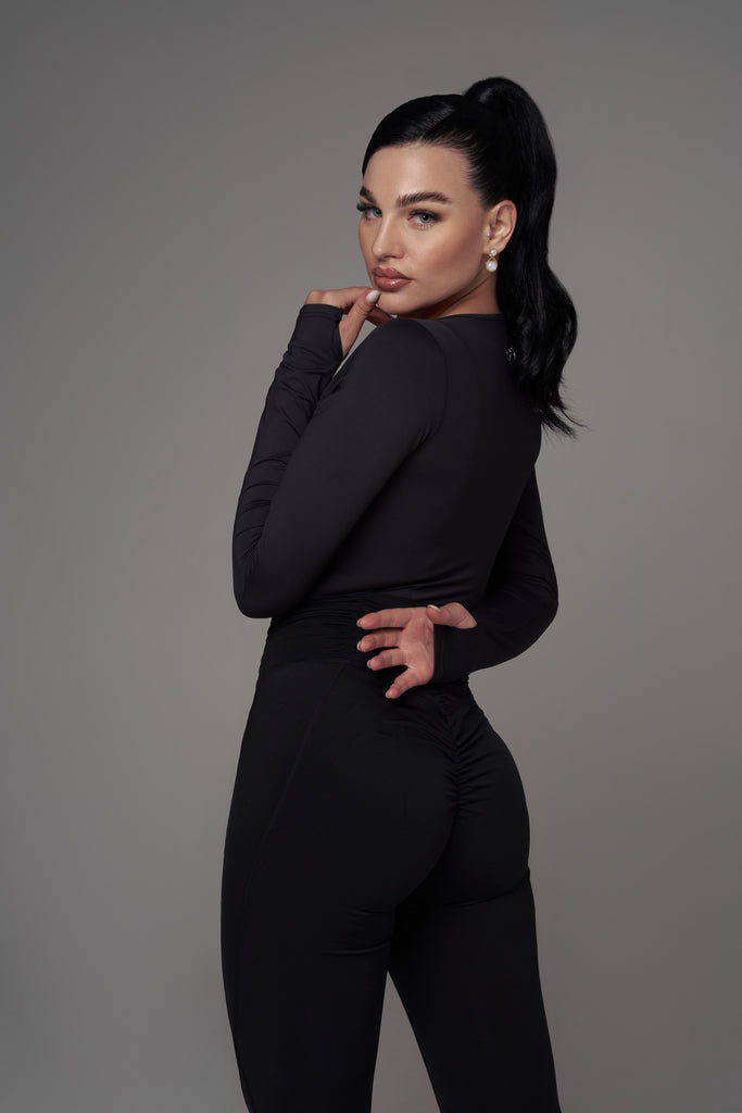 Forca Active Ruched Waistband Leggings - Classic Black