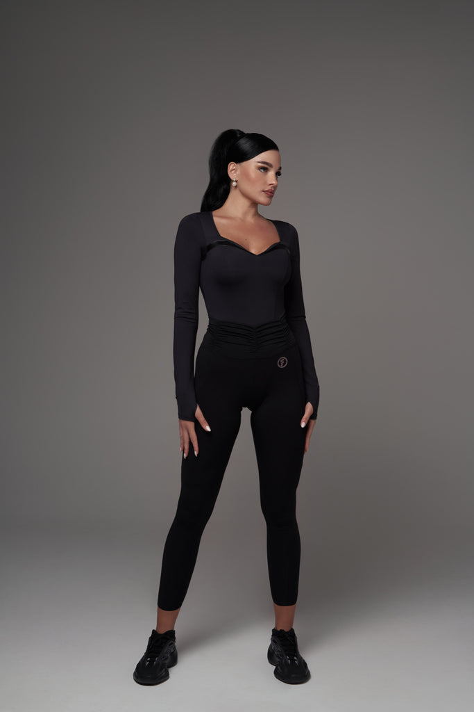 Forca Active Ruched Waistband Leggings - Classic Black