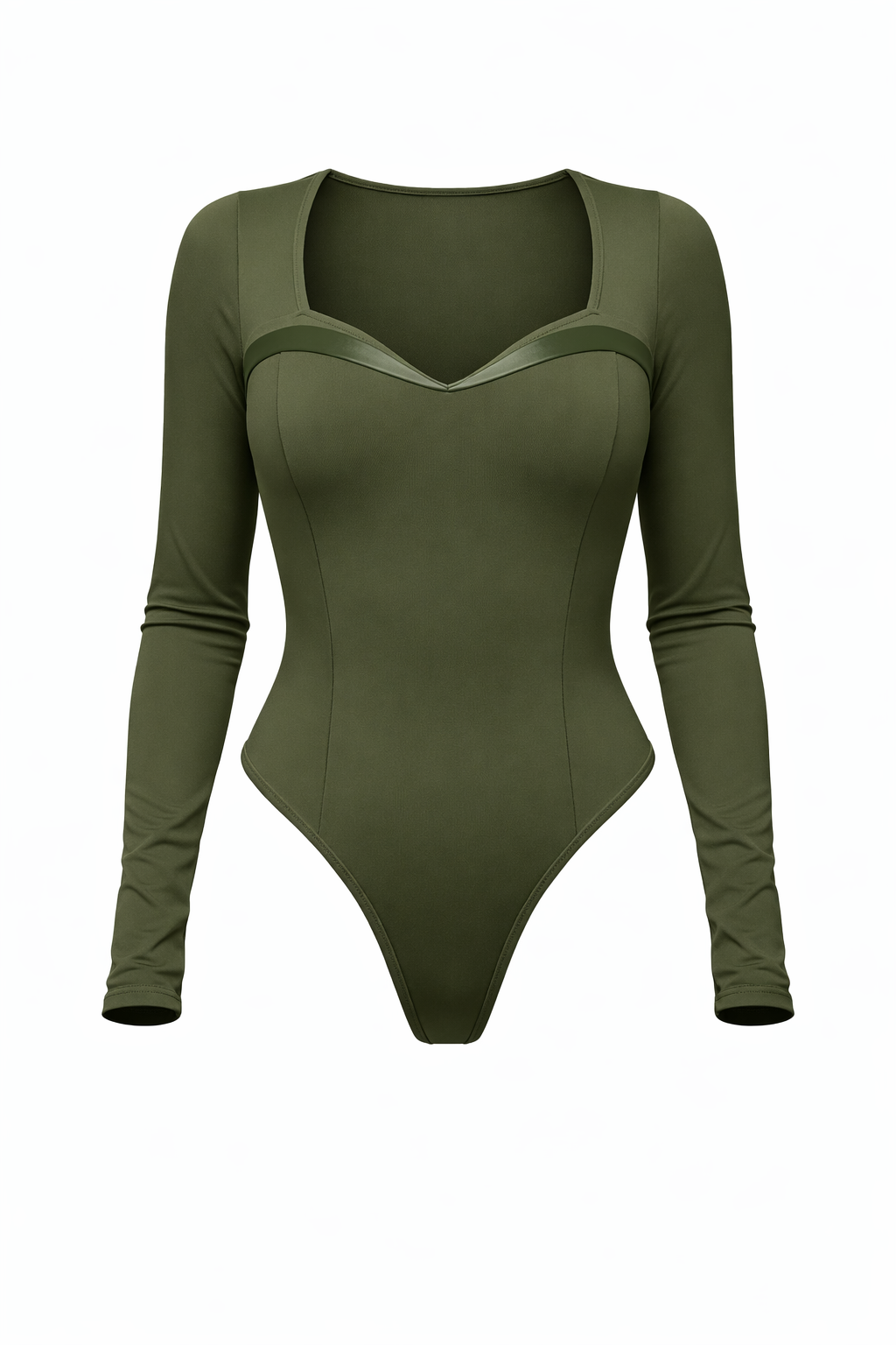 Green bodysuit with long sleeves