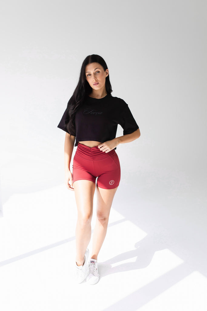 Forca Active Oversized Cropped Tee Black